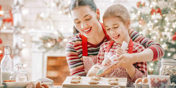 Mom baking at the holidays-with-kids