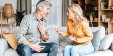 couple arguing about if they should get a divorce
