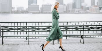 woman walking through the city